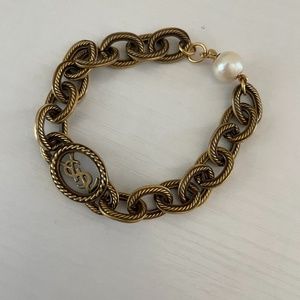 Vintage Repurposed Cutout YSL Charm Bracelet